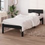 Black single solid wood bed frame 75x190 cm by , Beds and slatted bases - Ref: Foro24-810111, Price: 92,34 €, Discount: %