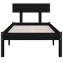 Black single solid wood bed frame 75x190 cm by , Beds and slatted bases - Ref: Foro24-810111, Price: 92,34 €, Discount: %