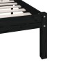 Black single solid wood bed frame 75x190 cm by , Beds and slatted bases - Ref: Foro24-810111, Price: 92,34 €, Discount: %