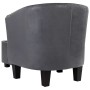 Sillón con diseño de cubo y reposapiés cuero sintético gris de , Sillones - Ref: Foro24-248046, Precio: 176,99 €, Descuento: %