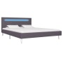 Bed frame with LED gray fabric 140x200 cm by , Beds and slatted bases - Ref: Foro24-280968, Price: 225,99 €, Discount: %