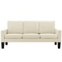 3-seater cream-colored synthetic leather sofa by , Sofas - Ref: Foro24-288765, Price: 289,00 €, Discount: %