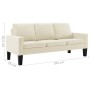 3-seater cream-colored synthetic leather sofa by , Sofas - Ref: Foro24-288765, Price: 289,00 €, Discount: %