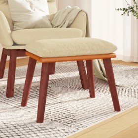 Cream fabric and synthetic leather footrest 45x29.5x35 cm by , Ottomans - Ref: Foro24-341481, Price: 46,99 €, Discount: %