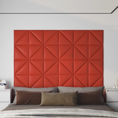 Wall panels 12 pcs red synthetic leather 30x30 cm 0.54 m² by , Wall covering - Ref: Foro24-343941, Price: 33,55 €, Discount: %