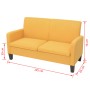 2-seater sofa 135x65x76 cm yellow by vidaXL, Sofas - Ref: Foro24-244710, Price: 233,47 €, Discount: %