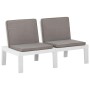 Set de muebles de jardín 3 piezas con cojines plástico blanco de , Conjuntos de jardín - Ref: Foro24-3059827, Precio: 295,86 ...