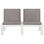 3-piece garden furniture set with white plastic cushions by , Garden sets - Ref: Foro24-3059827, Price: 306,09 €, Discount: %