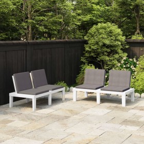 Garden benches with cushions 2 units white plastic by , garden benches - Ref: Foro24-3059825, Price: 219,84 €, Discount: %