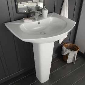 White ceramic freestanding washbasin 650x520x200 mm by vidaXL, Sinks - Ref: Foro24-143001, Price: 163,25 €, Discount: %