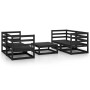 5-piece garden furniture set with black pine wood cushions by , Garden sets - Ref: Foro24-3075258, Price: 317,07 €, Discount: %