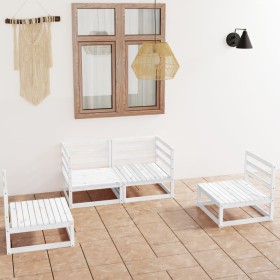 4-piece garden lounge set white solid pine wood by , Garden sets - Ref: Foro24-3075380, Price: 243,16 €, Discount: %