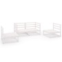 4-piece garden lounge set white solid pine wood by , Garden sets - Ref: Foro24-3075380, Price: 243,16 €, Discount: %