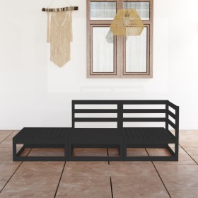 Garden furniture set 3 pieces black solid pine wood by , Garden sets - Ref: Foro24-3075473, Price: 228,99 €, Discount: %