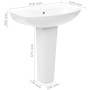 White ceramic freestanding washbasin 650x520x200 mm by vidaXL, Sinks - Ref: Foro24-143001, Price: 161,87 €, Discount: %