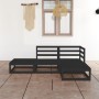 Garden furniture set 4 pieces black solid pine wood by , Garden sets - Ref: Foro24-3075478, Price: 302,81 €, Discount: %