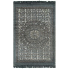 Alfombra de algodón Kilim 120x180 cm estampado gris de vidaXL, Alfombras - Ref: Foro24-246569, Precio: 35,99 €, Descuento: %