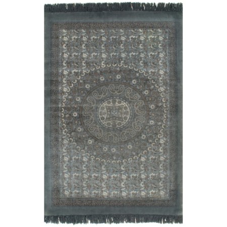 Alfombra de algodón Kilim 120x180 cm estampado gris de vidaXL, Alfombras - Ref: Foro24-246569, Precio: 35,09 €, Descuento: %