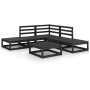 Garden furniture set 6 pieces black solid pine wood by , Garden sets - Ref: Foro24-3075503, Price: 400,99 €, Discount: %