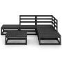 Garden furniture set 6 pieces black solid pine wood by , Garden sets - Ref: Foro24-3075503, Price: 400,99 €, Discount: %