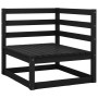 Garden furniture set 7 pieces black solid pine wood by , Garden sets - Ref: Foro24-3075508, Price: 462,99 €, Discount: %