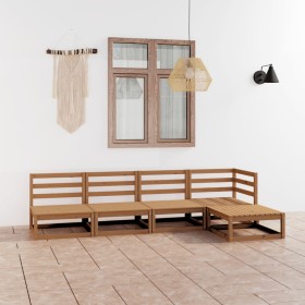 Garden furniture 7 pieces honey brown solid pine wood by , Garden sets - Ref: Foro24-3075517, Price: 327,32 €, Discount: %