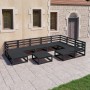 Garden furniture set 10 pieces and black pine wood cushions by , Garden sets - Ref: Foro24-3075763, Price: 746,78 €, Discount: %