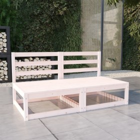 2 seater garden sofa white solid pine wood by , Outdoor sofas - Ref: Foro24-3075230, Price: 150,99 €, Discount: %