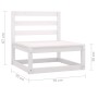 2 seater garden sofa white solid pine wood by , Outdoor sofas - Ref: Foro24-3075230, Price: 151,27 €, Discount: %