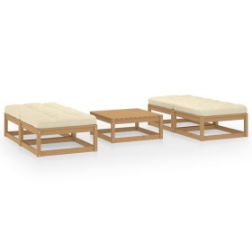 5-piece garden furniture set with solid pine wood cushions by , Garden sets - Ref: Foro24-3076292, Price: 296,99 €, Discount: %