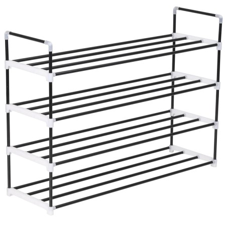 Shoe rack with 4 black metal and plastic shelves by vidaXL, Shoe racks and shoe organizers - Ref: Foro24-245626, Price: 20,99...