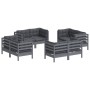 Garden furniture 8 pieces with anthracite pine wood cushions by , Garden sets - Ref: Foro24-3096060, Price: 711,40 €, Discoun...