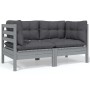 Garden furniture 8 pieces with anthracite pine wood cushions by , Garden sets - Ref: Foro24-3096060, Price: 710,91 €, Discoun...