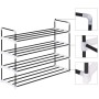 Shoe rack with 4 black metal and plastic shelves by vidaXL, Shoe racks and shoe organizers - Ref: Foro24-245626, Price: 20,99...