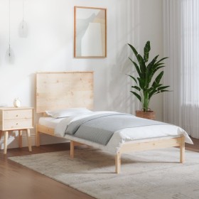 Solid wood bed frame 90x190 cm by , Beds and slatted bases - Ref: Foro24-3104768, Price: 91,60 €, Discount: %