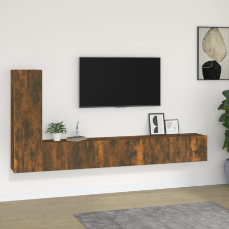 TV-Möbelset 3-teilig aus geräuchertem Eichensperrholz von , TV-Möbel - Ref: Foro24-3114323, Preis: 143,48 €, Rabatt: %