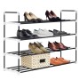 Shoe rack with 4 black metal and plastic shelves by vidaXL, Shoe racks and shoe organizers - Ref: Foro24-245626, Price: 20,99...