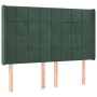 Cabecero con LED de terciopelo verde oscuro 147x16x118/128 cm de , Cabeceros y pies de cama - Ref: Foro24-3124099, Precio: 13...