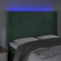 Cabecero con LED de terciopelo verde oscuro 147x16x118/128 cm de , Cabeceros y pies de cama - Ref: Foro24-3124099, Precio: 13...