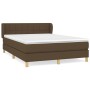 Cama box spring con colchón tela marrón oscuro 140x200 cm de , Camas y somieres - Ref: Foro24-3126808, Precio: 435,68 €, Desc...