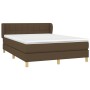 Cama box spring con colchón tela marrón oscuro 140x200 cm de , Camas y somieres - Ref: Foro24-3126808, Precio: 420,60 €, Desc...