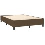 Cama box spring con colchón tela marrón oscuro 140x200 cm de , Camas y somieres - Ref: Foro24-3127968, Precio: 534,49 €, Desc...