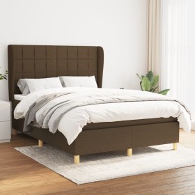 Cama box spring con colchón tela marrón oscuro 140x190 cm de , Camas y somieres - Ref: Foro24-3128520, Precio: 545,94 €, Desc...