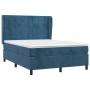 Box spring bed with dark blue velvet mattress 140x200 cm by , Beds and slatted bases - Ref: Foro24-3129217, Price: 527,50 €, ...