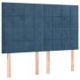 Box spring bed with dark blue velvet mattress 140x200 cm by , Beds and slatted bases - Ref: Foro24-3129217, Price: 527,50 €, ...