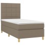 Boxspringbett mit Matratze und LED-Leuchten taupegrauer Stoff 90x200 cm von , Betten und Lattenroste - Ref: Foro24-3135409, P...