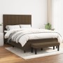 Cama box spring con colchón tela marrón oscuro 140x200 cm de , Camas y somieres - Ref: Foro24-3136600, Precio: 561,66 €, Desc...