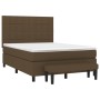 Cama box spring con colchón tela marrón oscuro 140x200 cm de , Camas y somieres - Ref: Foro24-3136600, Precio: 561,66 €, Desc...