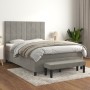 Box spring bed with light gray velvet mattress 140x190 cm by , Beds and slatted bases - Ref: Foro24-3137839, Price: 601,29 €,...