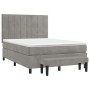 Box spring bed with light gray velvet mattress 140x190 cm by , Beds and slatted bases - Ref: Foro24-3137839, Price: 601,29 €,...